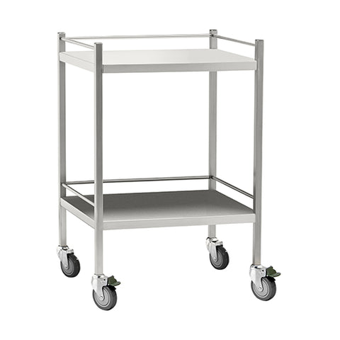 2 Shelf Trolley with Rails – 600mmW