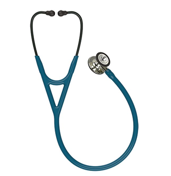 3M Littmann 6190 Cardiology IV Stethoscope - High-Polish Champagne Chestpiece;Caribbean Blue Tube; Smoke Stem And Headset