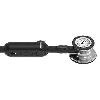 3M Littmann 8890 CORE Digital Stethoscope - High-Polish Mirror Chestpiece; Black Tube Stem And Headset