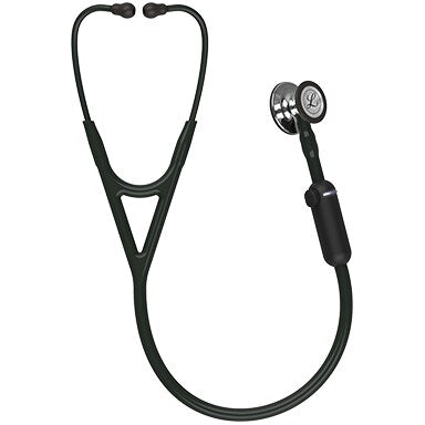 3M Littmann 8890 CORE Digital Stethoscope - High-Polish Mirror Chestpiece; Black Tube Stem And Headset