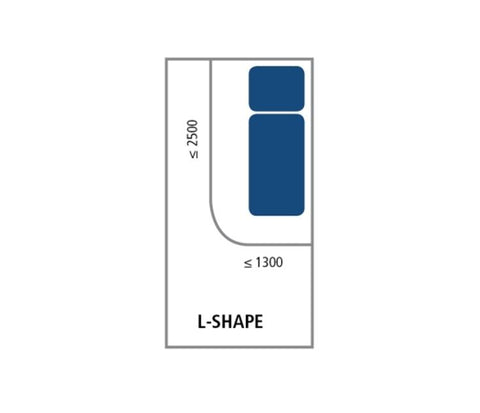 Curtain Track L Shape 2500 X 1300mm