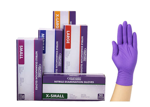 CytoProtec Extra Thick Nitrile Examination Gloves - Purple