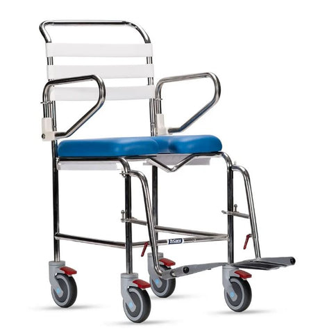 KCare Attendant Propelled Shower Commode with Swingaway Footrest 445mm