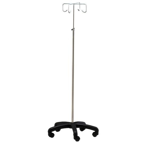 Mobile IV Stand with Plastic Base – 4 Hooks