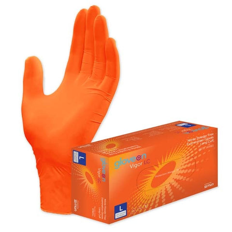 Nitrile Exam Gloves Powder Free Long Cuff Large