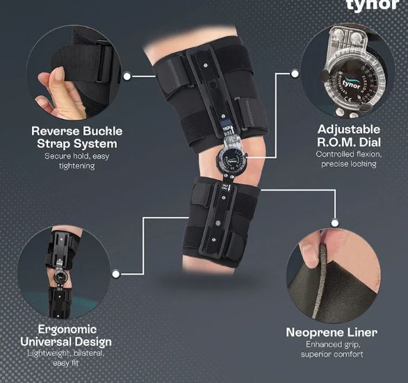Tynor ROM Knee Brace 18" D10 | Range of Motion Controlled Knee Brace
