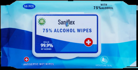 Saniflex 75% Alcohol Sanitary Wipes - 50 pcs/pack (Carton of 42)