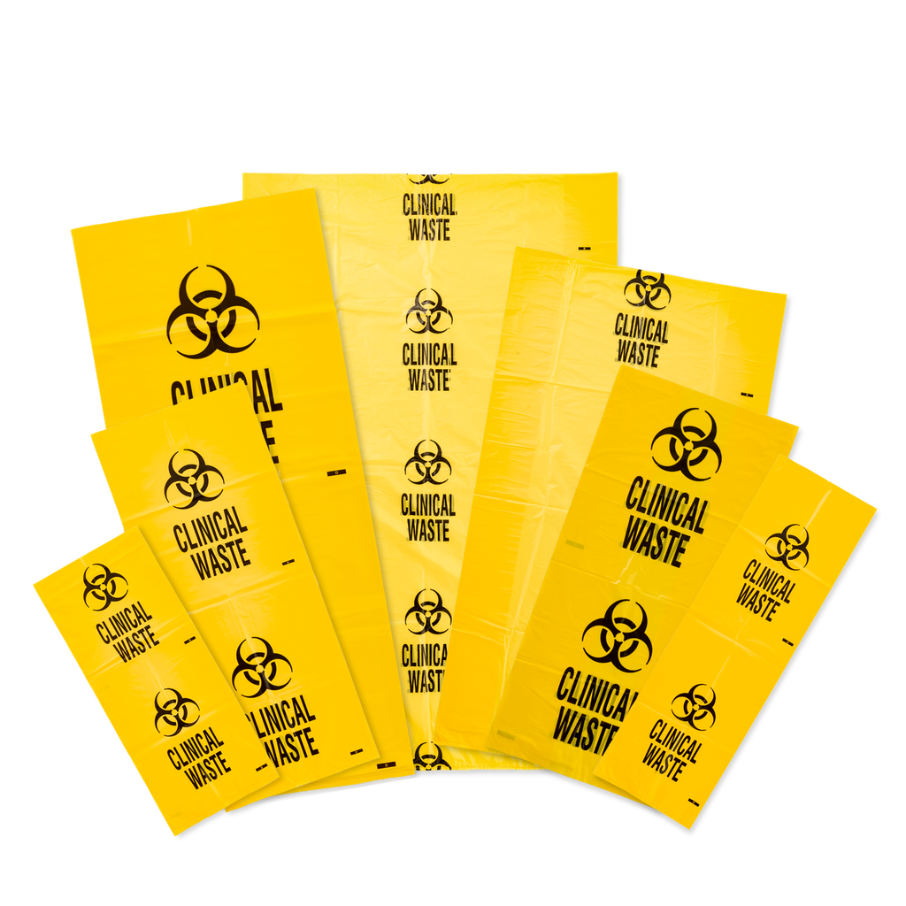 Yellow Waste Bag Printed Clinical Waste With Hazard Symbol 240L