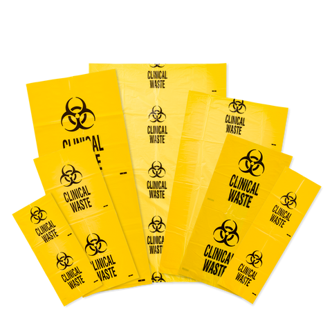 Yellow Waste Bag Printed Clinical Waste With Hazard Symbol 240L
