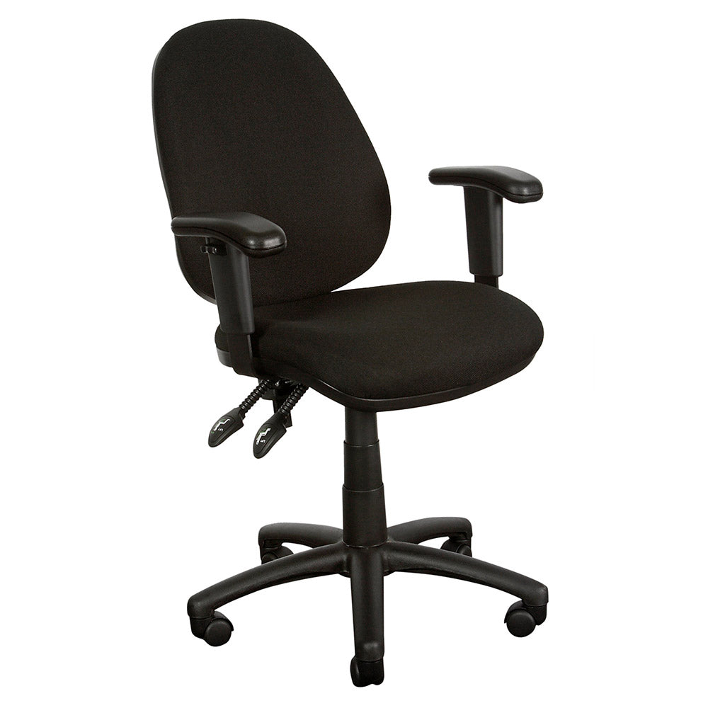 YS Design 08 Typist Chair High Back PU Black With Arms