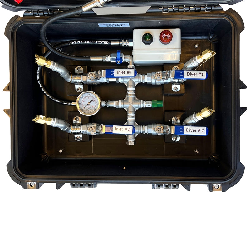 American Diving Supply Low Pressure 2 Diver Air Control Box w/ Low Pre ...