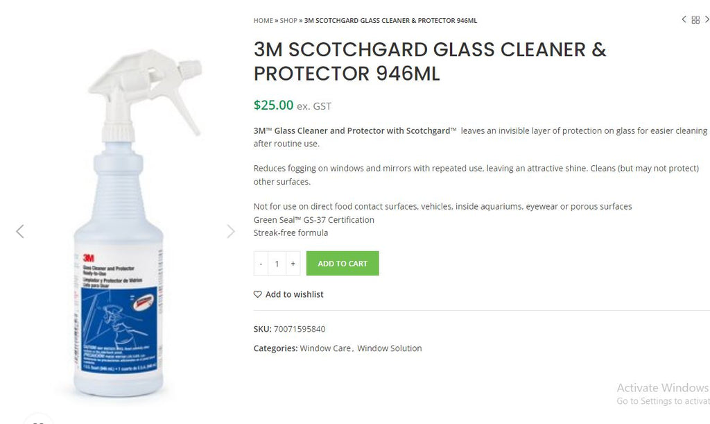 3M Scotchgard Glass Cleaner & Protector 946ml
