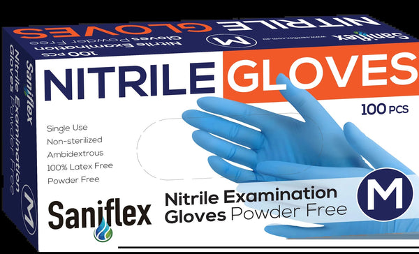 Nitrile Gloves - Powder Free - Blue, 100 Pack (Carton of 10 boxes ...