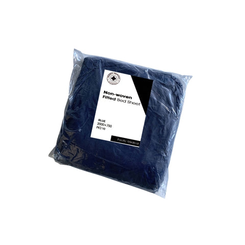 Bed Sheet Fitted 200 X 75cm Non-woven Universal Navy Blue Disposable (CTN/100)