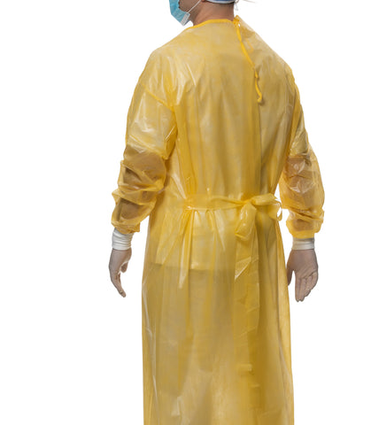 Surgican Disposable Non-Sterile Yellow Pp+Pe Isolation Gown 40 Gsm  (10's Pkt )